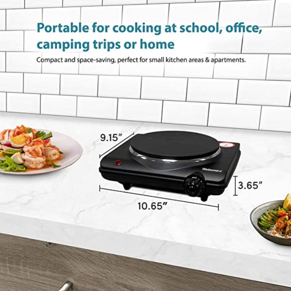 Elite Gourmet ESB-301BF Countertop Single Flat Burner, Electric Hot Burner